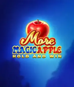 На изображении игрового автомата More Magic Apple от 3 Oaks Gaming, демонстрирующего сказочную атмосферу с яркими символами, включая замки, магические яблоки и любимых сказочных героев. В центре виден название слота More Magic Apple, сопровождаемый яркими и привлекательными изображениями, создающими атмосферу сказочного приключения.